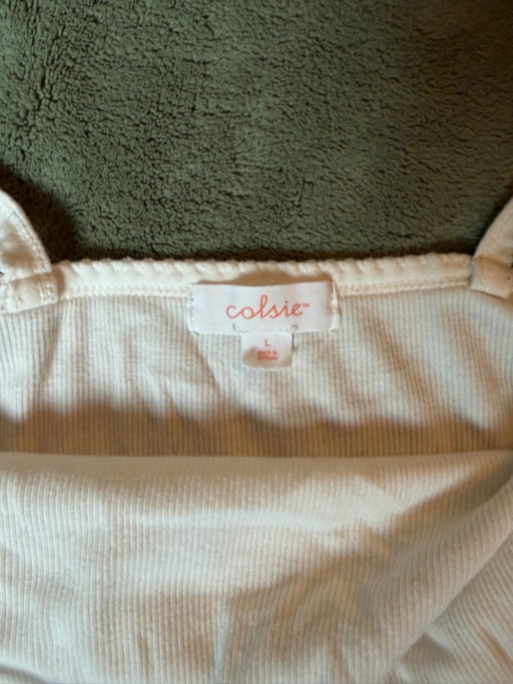 Colsie White Ribbed Cami Tank Top - Picture 3 of 3